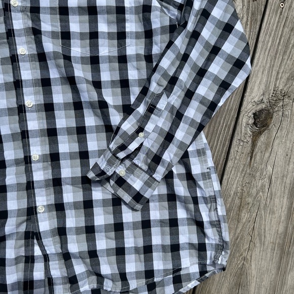 Chaps extra large button down dress shirt black/white checkered - Picture 5 of 11